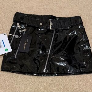 NEW!  Manokhi Black Patent Leather Skirt - XS